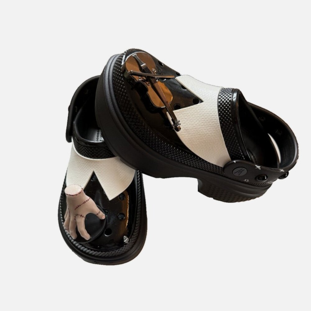 Crocs Wednesday Stomp Clog X Platform Addams Family NWT - Picture 2 of 7